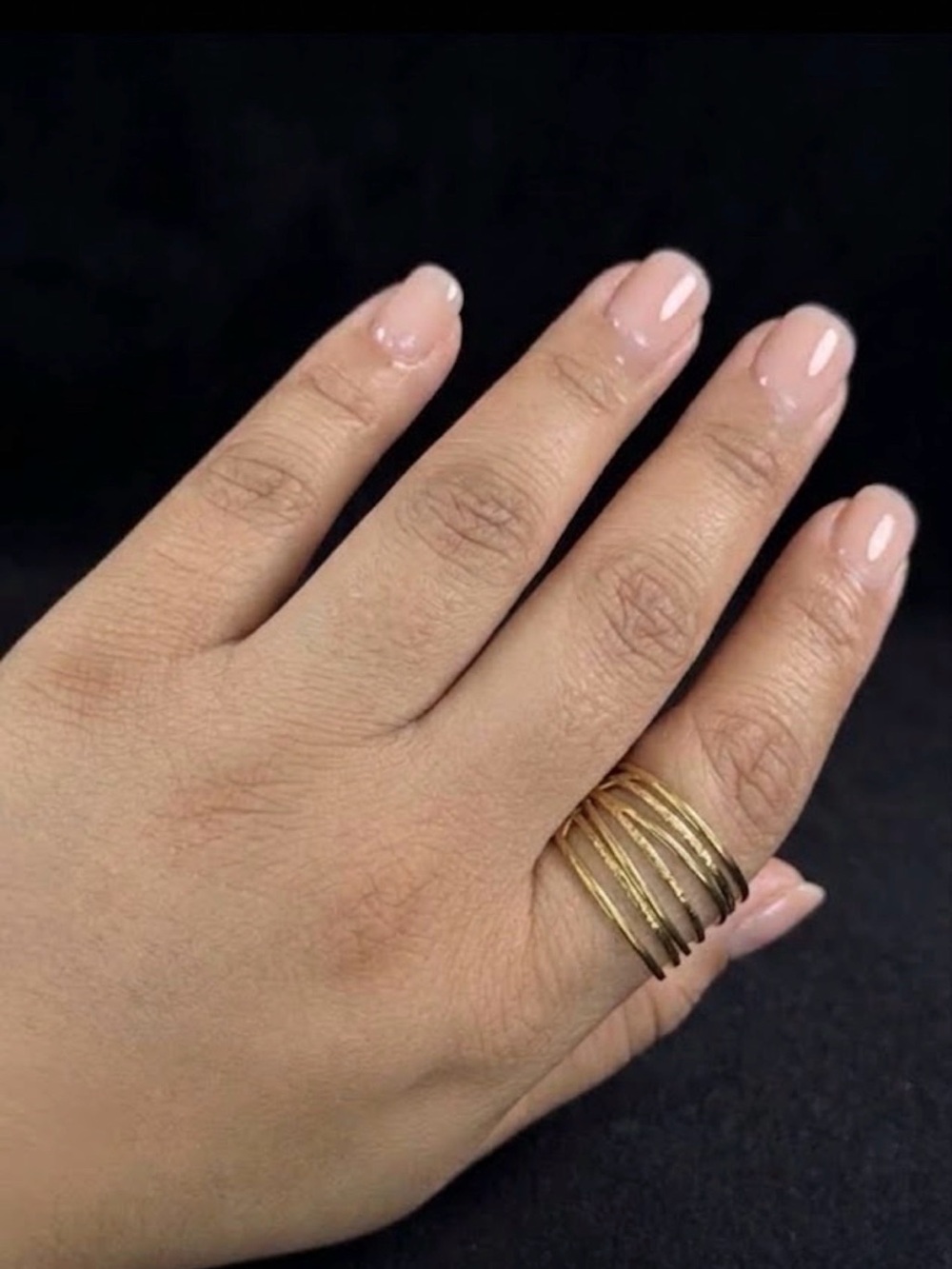 Vintage 18k gold plated adjustable gold tone stainless steel ring